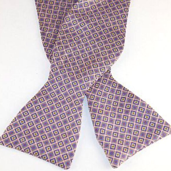 NEW Lanae Joy Silk Adjustable Bow Tie Bowtie / Pink Purple / Privat… - Picture 2 of 4